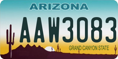 AZ license plate AAW3083