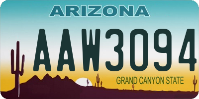 AZ license plate AAW3094