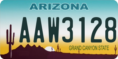 AZ license plate AAW3128