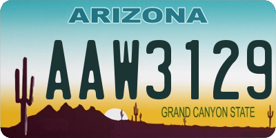 AZ license plate AAW3129