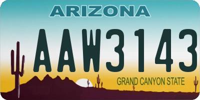 AZ license plate AAW3143