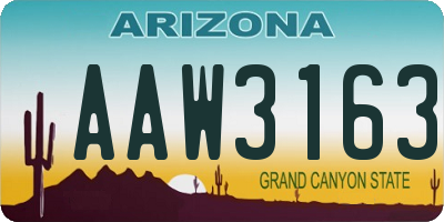 AZ license plate AAW3163