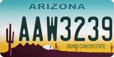 AZ license plate AAW3239
