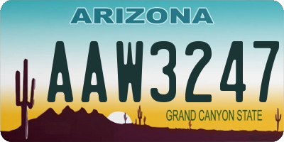 AZ license plate AAW3247