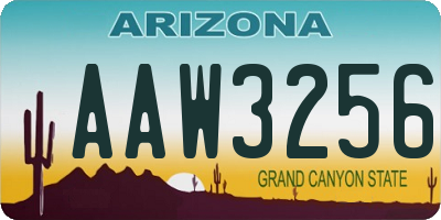 AZ license plate AAW3256