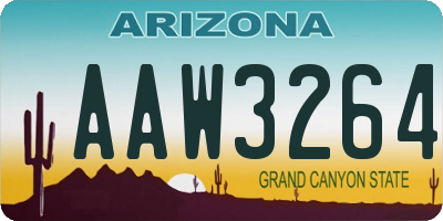 AZ license plate AAW3264