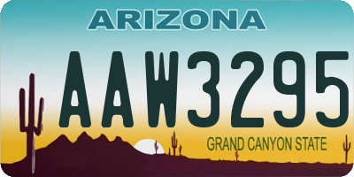 AZ license plate AAW3295