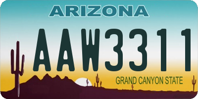 AZ license plate AAW3311