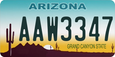 AZ license plate AAW3347