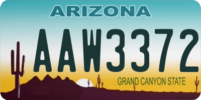 AZ license plate AAW3372