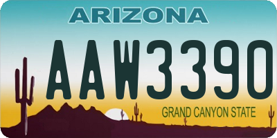 AZ license plate AAW3390