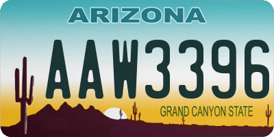 AZ license plate AAW3396