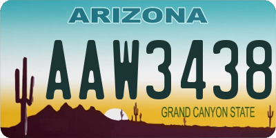 AZ license plate AAW3438