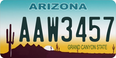 AZ license plate AAW3457