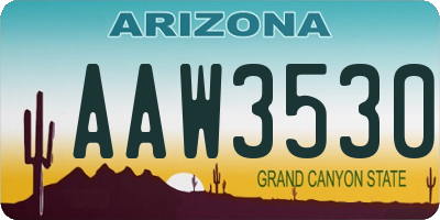 AZ license plate AAW3530