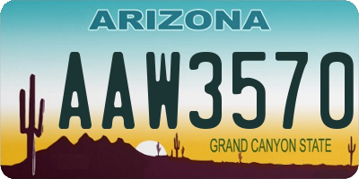 AZ license plate AAW3570