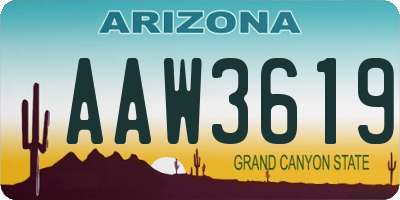 AZ license plate AAW3619
