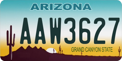 AZ license plate AAW3627
