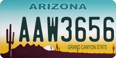 AZ license plate AAW3656