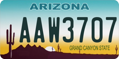 AZ license plate AAW3707