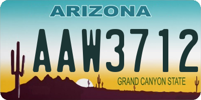 AZ license plate AAW3712