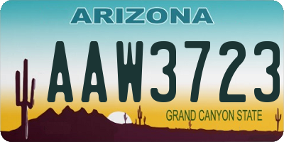 AZ license plate AAW3723
