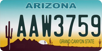 AZ license plate AAW3759