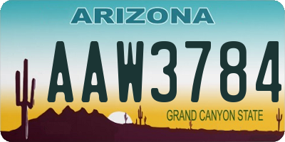 AZ license plate AAW3784