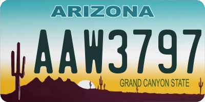 AZ license plate AAW3797