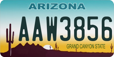 AZ license plate AAW3856
