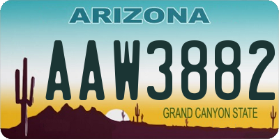 AZ license plate AAW3882