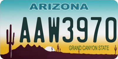 AZ license plate AAW3970