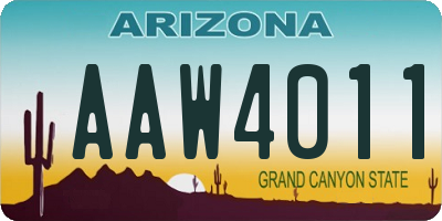 AZ license plate AAW4011