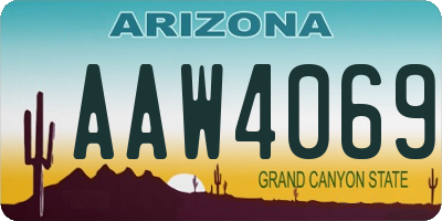 AZ license plate AAW4069