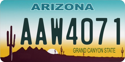 AZ license plate AAW4071