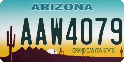 AZ license plate AAW4079