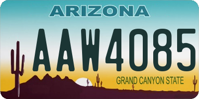 AZ license plate AAW4085