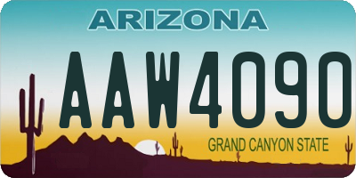 AZ license plate AAW4090