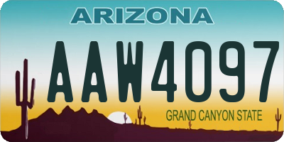 AZ license plate AAW4097