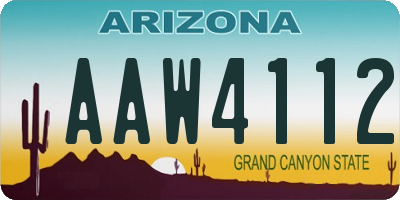 AZ license plate AAW4112