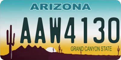 AZ license plate AAW4130