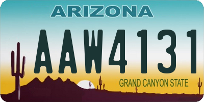AZ license plate AAW4131