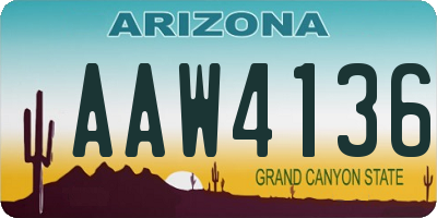 AZ license plate AAW4136