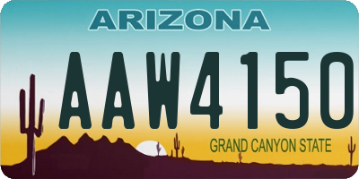 AZ license plate AAW4150