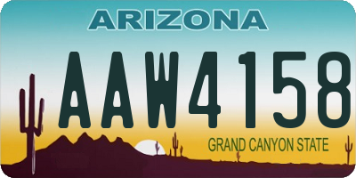 AZ license plate AAW4158