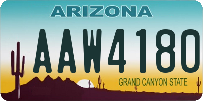AZ license plate AAW4180