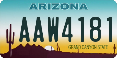 AZ license plate AAW4181