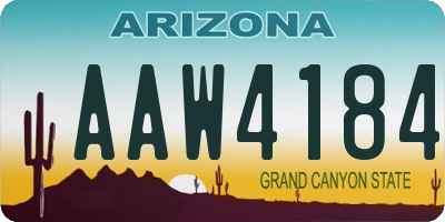 AZ license plate AAW4184
