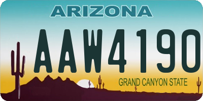 AZ license plate AAW4190