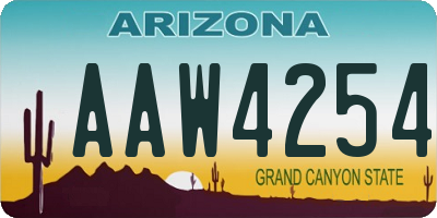 AZ license plate AAW4254